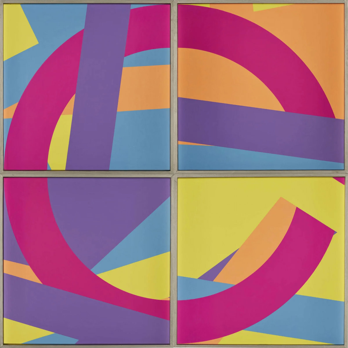 Bernhard Sandfort -- "4x1=1" – 1991 – Öl auf Karton und Holz – 120 x 120 cm