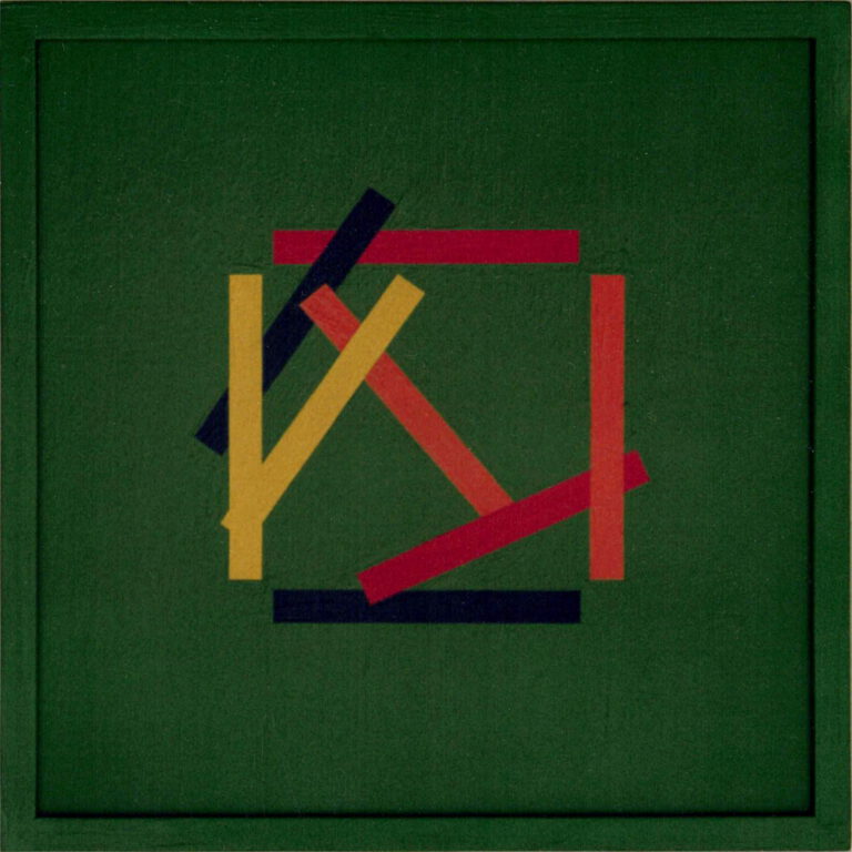 Bernhard Sandfort -- "Augensprung" – 1993 – Öl auf Karton und Holz – 30 x 30 cm
