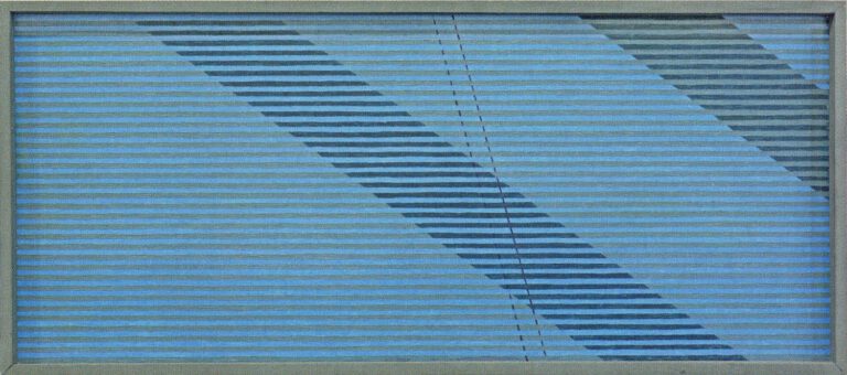 Bernhard Sandfort -- "Erstes Linienbild" – 1958 – Öl auf Holz – 83 x 36 cm