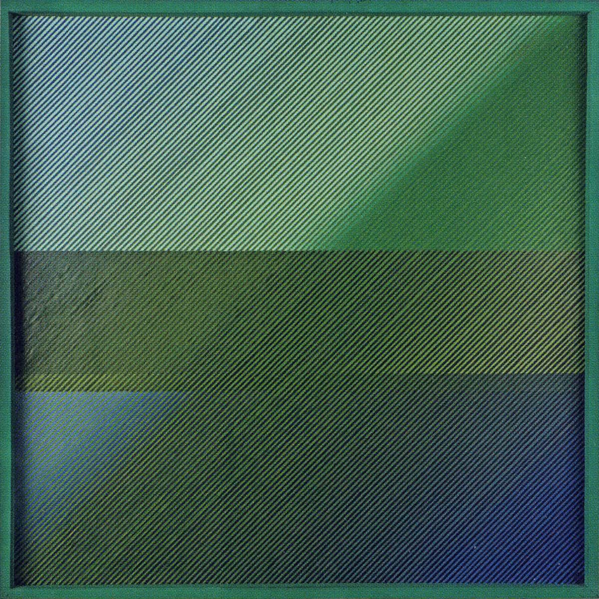 Bernhard Sandfort -- "Linien von Grün nach Blau" – 1960 – Öl auf Holz – 45 x 45 cm