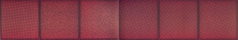 Bernhard Sandfort -- "Metastatisches Linien-Flächen-System in drei roten Farben" – 1968 – 402 x 67 cm
