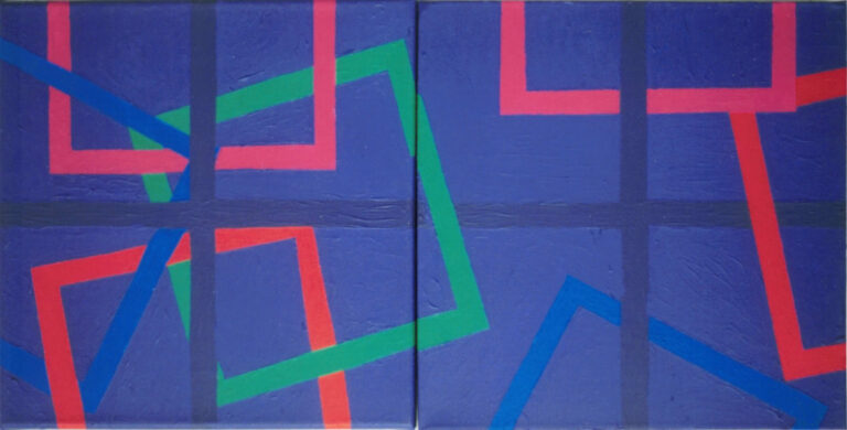 Bernhard Sandfort -- "Paarbild im Zustand möglicher Veränderung" – 2007 – Acryl auf Leinwand – 60 x 30 cm (zweiteilig)