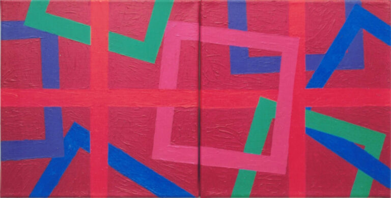 Bernhard Sandfort -- "Paarbild" – 2006 – Acryl auf Leinwand – 60 x 30 cm (zweiteilig) – verschiedene Bildlösungen