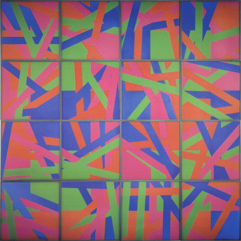 Bernhard Sandfort -- "Zusammenhang aus Ruhe und Bewegung" – 1997 – Öl auf Karton und Holz – 308 x 308 cm